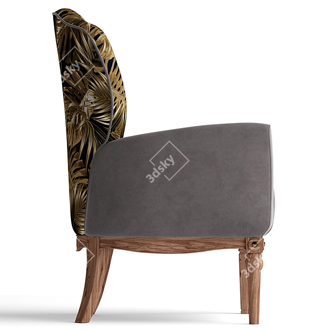 Dafne Armchair: Sophisticated Black Tie 3D model image 3