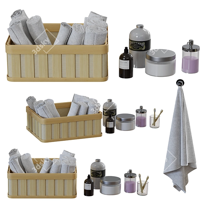 Premium Bathroom Essentials Kit 3D model image 1