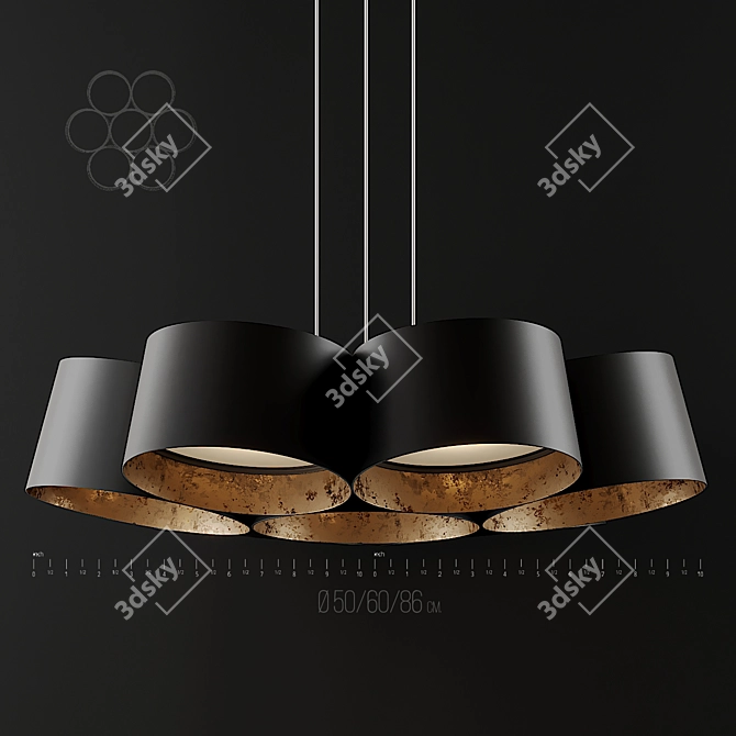 Elegant LED Pendant Lighting 3D model image 1