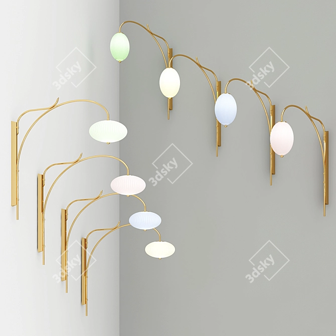 Enchanting China Wall Lamps 3D model image 2