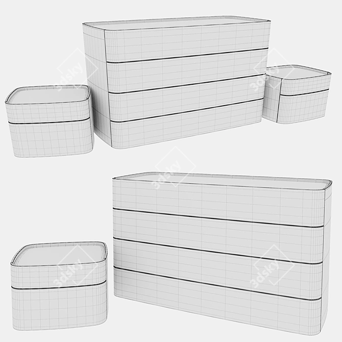 Elegant Norman Bedside Table 3D model image 2