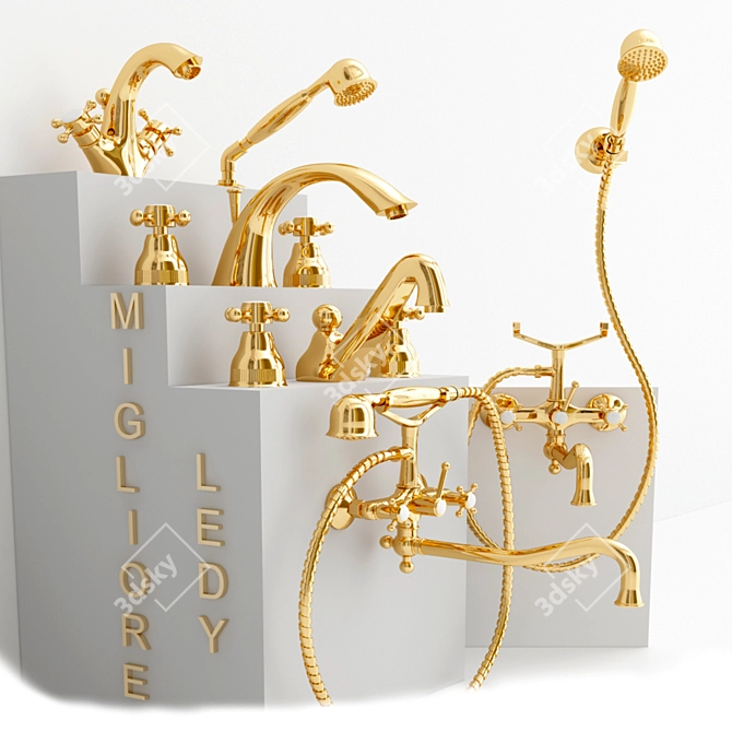 Migliore Lady Chrome Retro Sink Mixer 3D model image 1