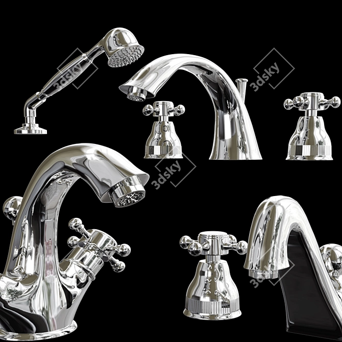 Migliore Lady Chrome Retro Sink Mixer 3D model image 10