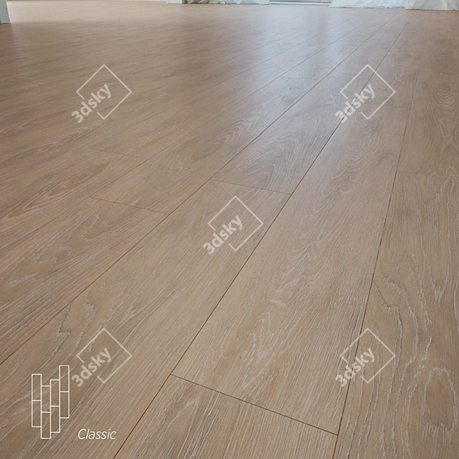 Mansonia Oak Flooring: High Quality Texture & 3D Models 3D model image 1