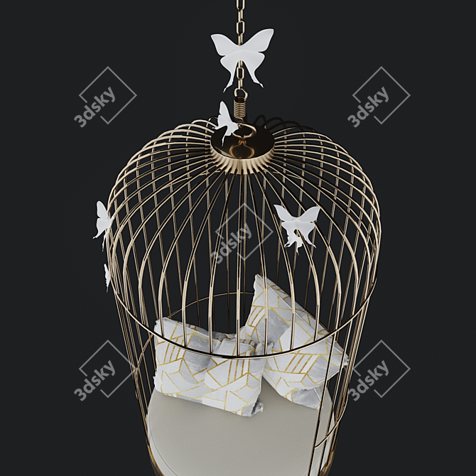 Gilded Photozone Cage 3D model image 2