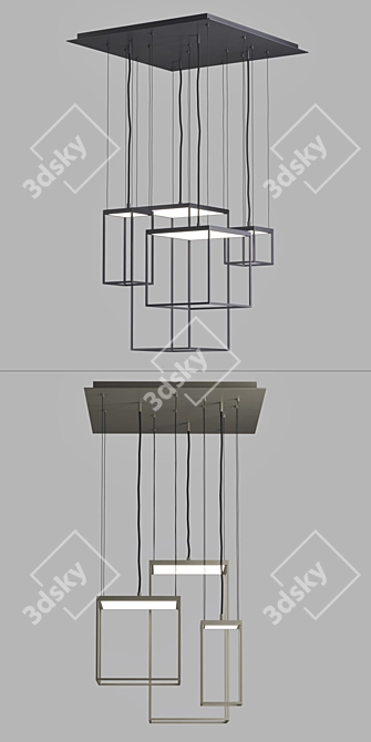 Elegant LED Metal Pendant Lamp 3D model image 6