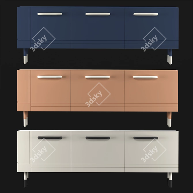 Dalila Lacquered Buffet by Miniforms 3D model image 1