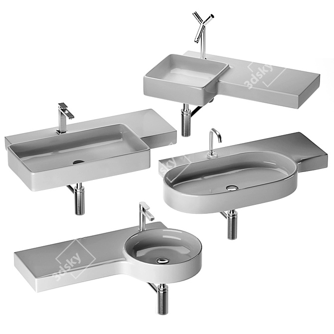 Elegant Simas Flow Sink Collection 3D model image 5