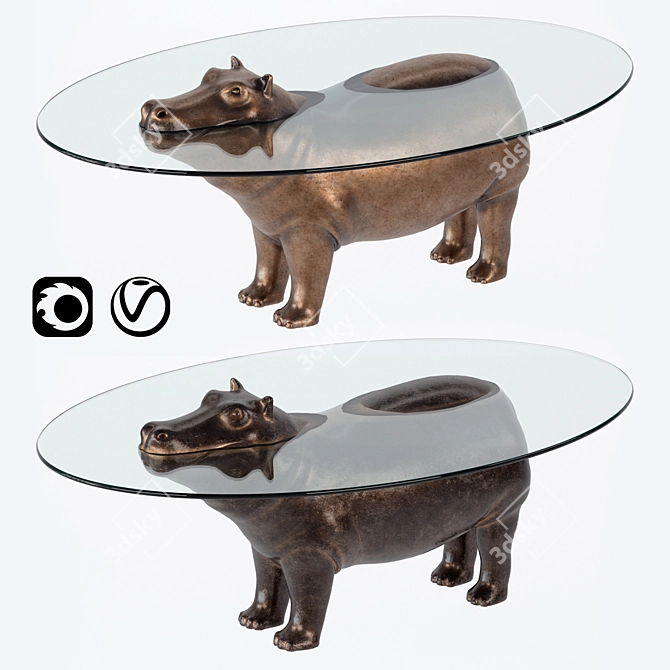 Hippo Table: Modern, Stylish Design 3D model image 1