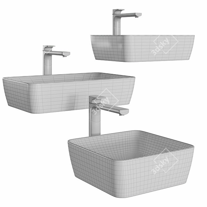GSI Color-elements Washbasin Set 3D model image 3