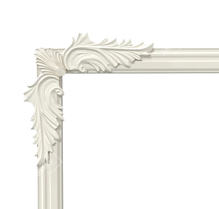 Elegant Stucco Moulding 3D model image 4