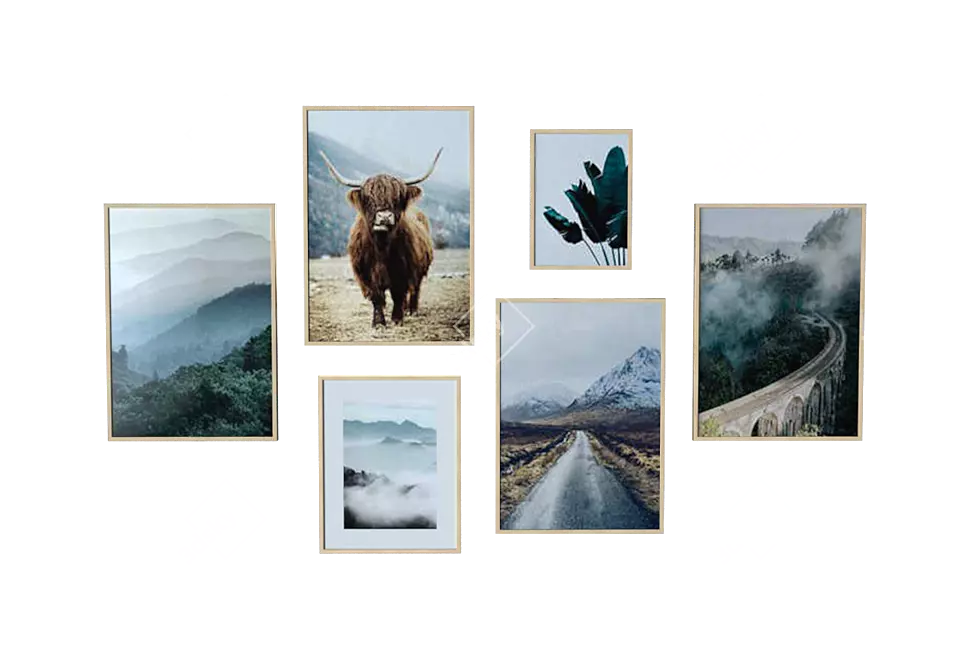 Modern Art Posters Set 3D model image 1