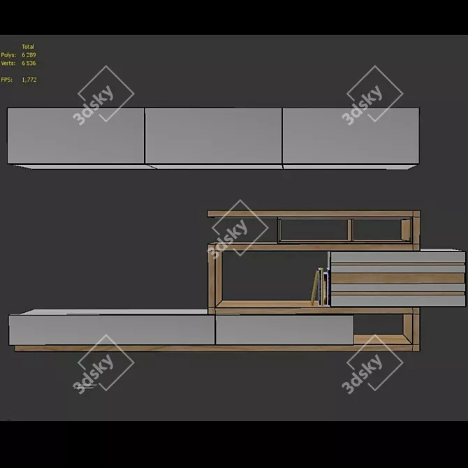 Modern Stylish TV Stand 3D model image 4