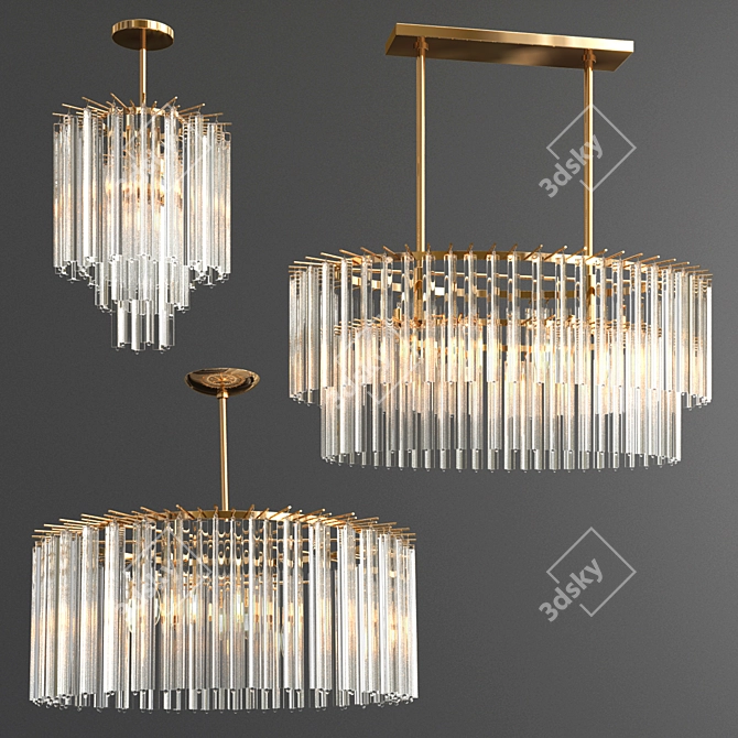 Elegant Nessa Chandelier Collection 3D model image 1