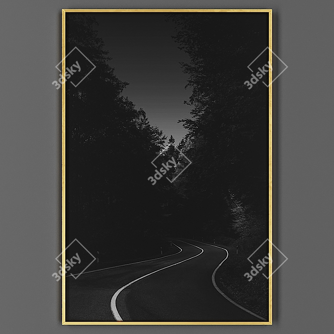 Elegant Silver Picture Frame 3D model image 1