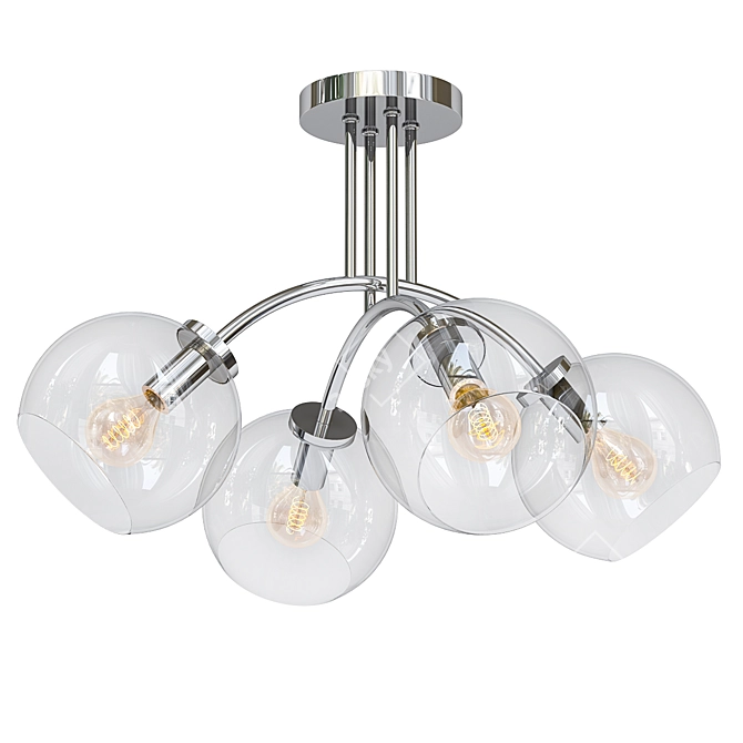 Millbrook 4-Light Dome Chandelier 3D model image 1