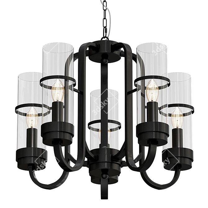 Sleek Beaker Glass Pendant 3D model image 1
