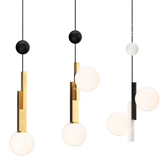 Modern Pendant Lights: PANSY Collection 3D model image 1