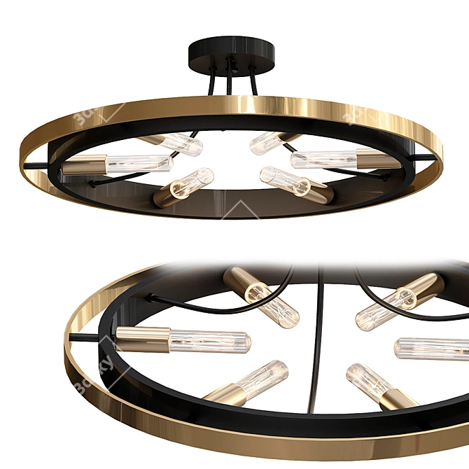 Modern Loft Style Ceiling Chandelier 3D model image 1