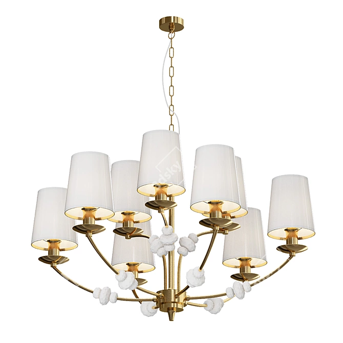 Elegant Gold Merano Chandelier 3D model image 1