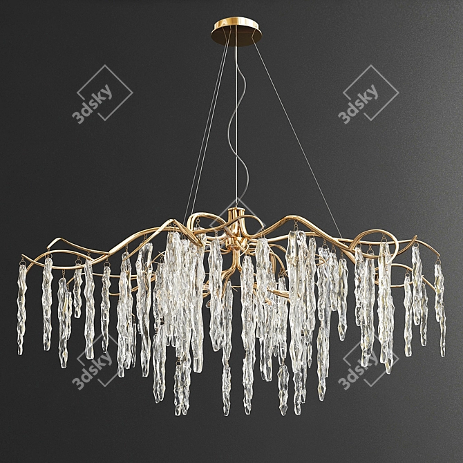 Exquisite Chandelier Collection: Crystal Galaxy, Serip Aqua, Willow, Waterfall 3D model image 2