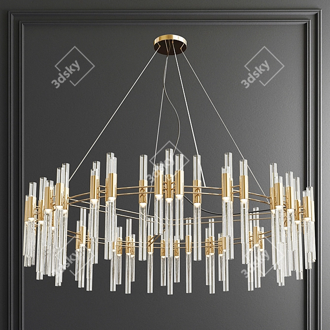 Exquisite Chandelier Collection: Crystal Galaxy, Serip Aqua, Willow, Waterfall 3D model image 3