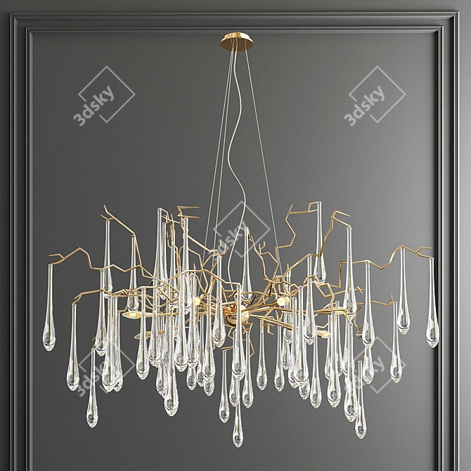 Exquisite Chandelier Collection: Crystal Galaxy, Serip Aqua, Willow, Waterfall 3D model image 4