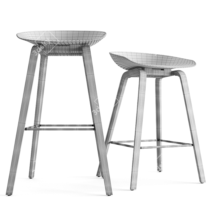 Adjustable Hay Barstool & Counter Stool 3D model image 4