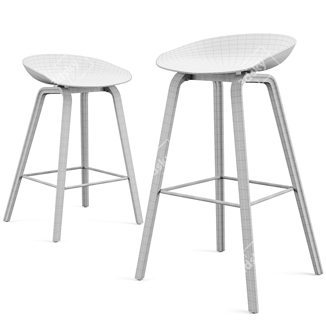 Adjustable Hay Barstool & Counter Stool 3D model image 11