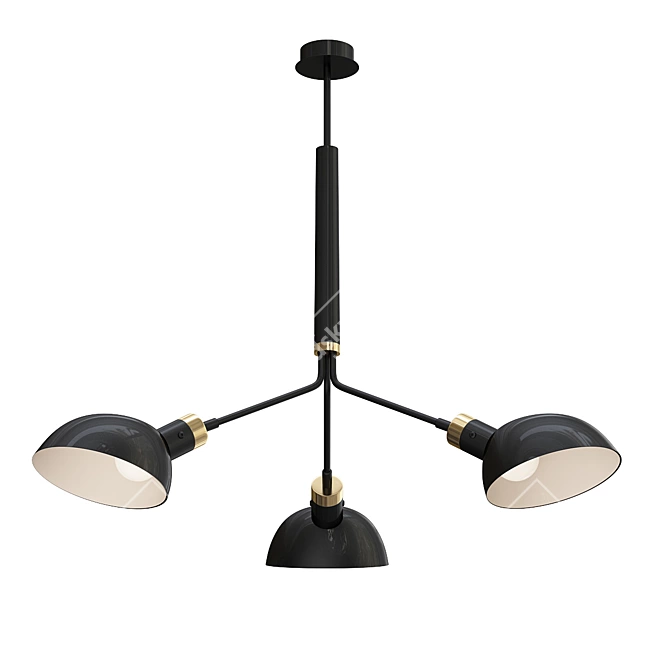 Scandinavian-style Pendant Light with Adjustable Shades 3D model image 1