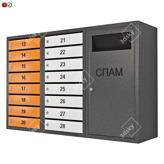 Wall-mounted Mailbox, Perfect for Foyer or Entrance 3D model image 1