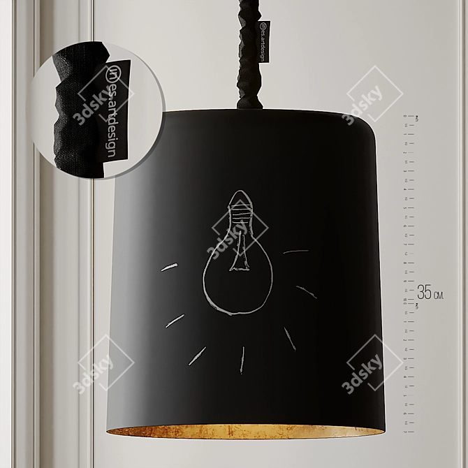 Bin Lavagna Pendant: Modern Artistic Lighting. 3D model image 2