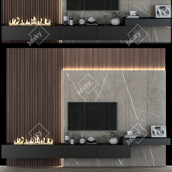 Elegant Wooden Cabinet: Stylish storage 3D model image 1