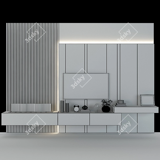 Elegant Wooden Cabinet: Stylish storage 3D model image 2