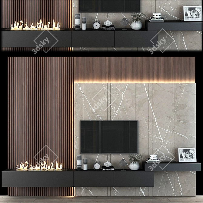 Elegant Wooden Cabinet: Stylish storage 3D model image 3