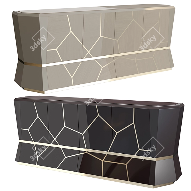 Elegant Carpanese 4-Door Sideboard 3D model image 1