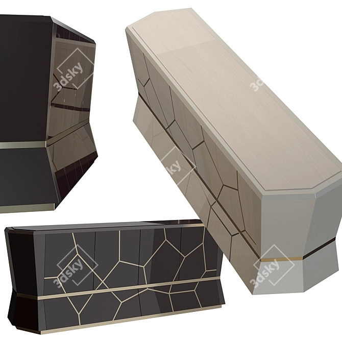 Elegant Carpanese 4-Door Sideboard 3D model image 3