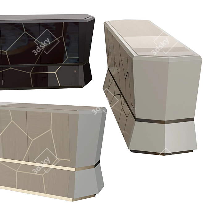Elegant Carpanese 4-Door Sideboard 3D model image 4
