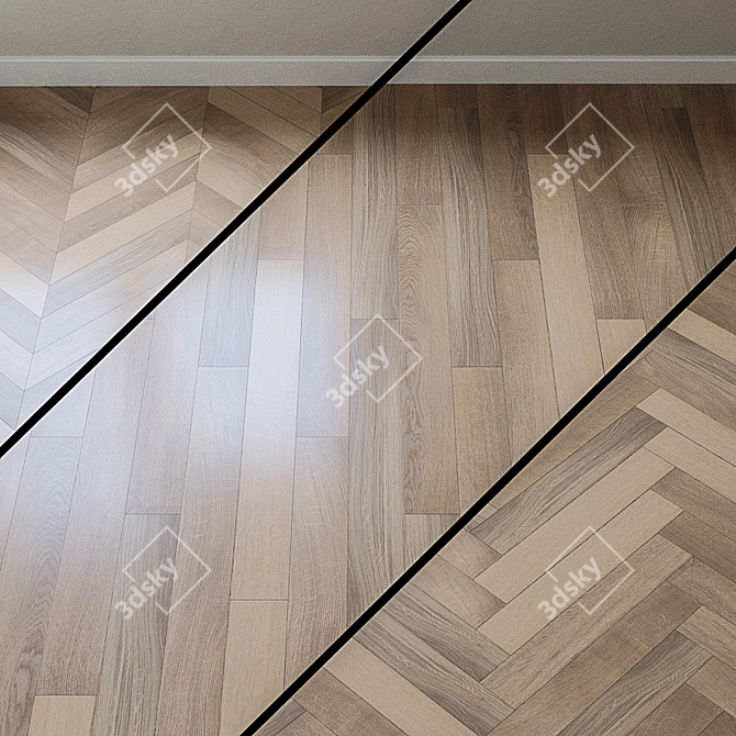 Upofloor ASH Chevron Parquet 3D model image 1