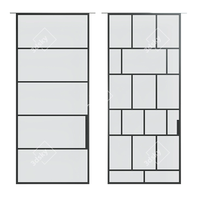 Sleek Sliding JAP Doors 3D model image 1