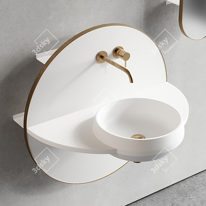 Arco S Wall-mounted Console Sink 3D model image 3