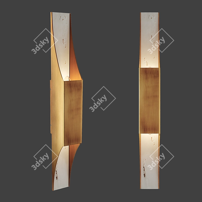 CB2 Travertine Sconce 3D model image 1
