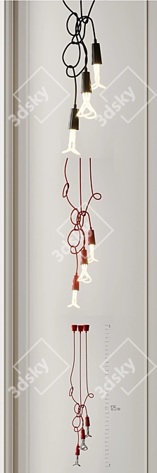 Stylish Drop Cap Pendant Set 3D model image 5