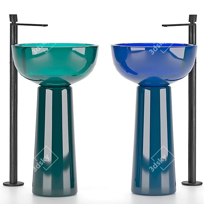 Albume Bolo Washbasin: Elegant Italian Design 3D model image 2