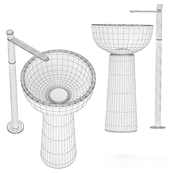 Albume Bolo Washbasin: Elegant Italian Design 3D model image 3