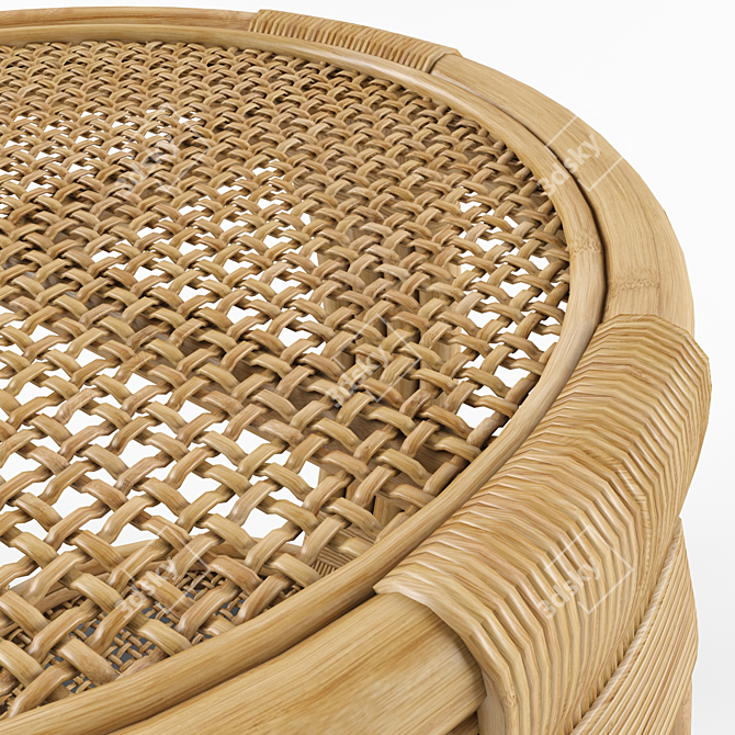 Montego Rattan Side Table: Authentic and Stylish 3D model image 2