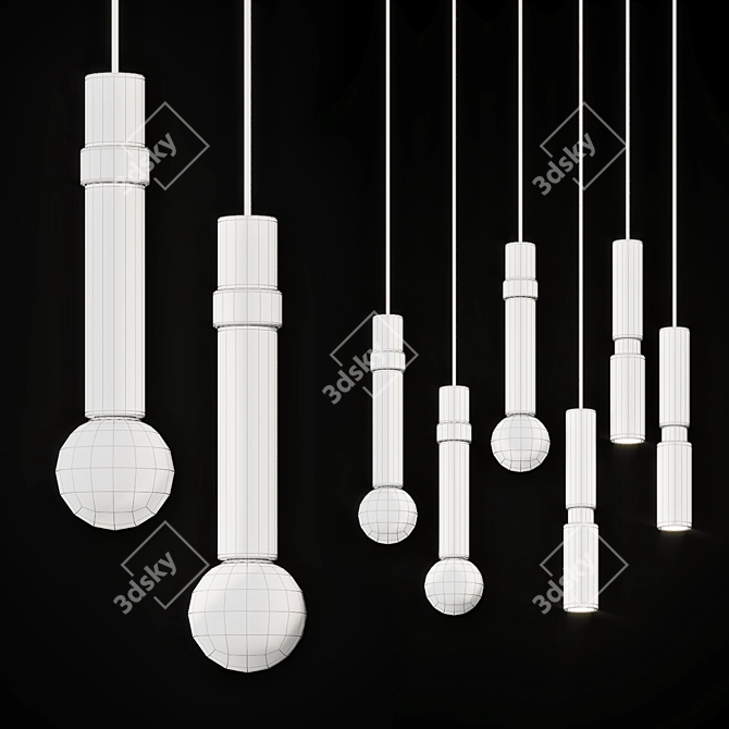 Elegant Pendant Lighting: Lampatron MERCY 3D model image 4