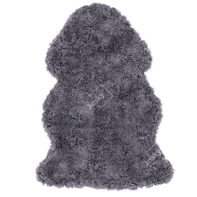 Modern Dark Gray Shag Rug 3D model image 2