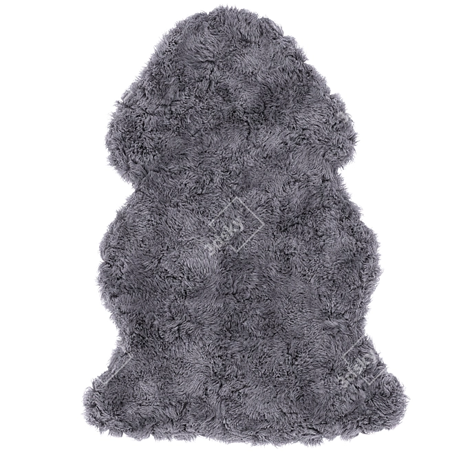 Modern Dark Gray Shag Rug 3D model image 7