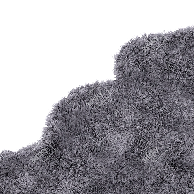 Modern Dark Gray Shag Rug 3D model image 8